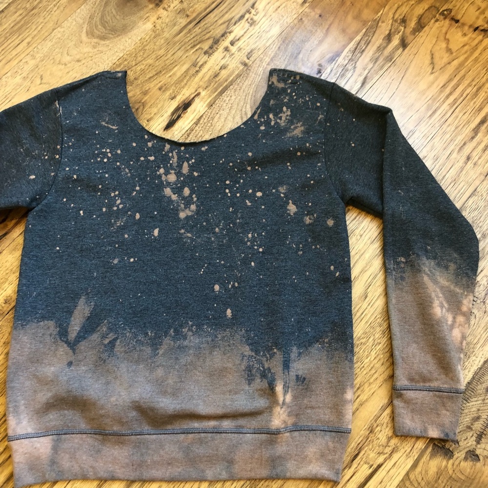 Acid Wash Vintage Sweatshirt Off Shoulder - Picture 3 of 8